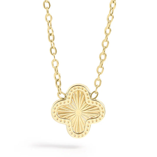 18k Gold Lucky Clover Charm Necklace image 0