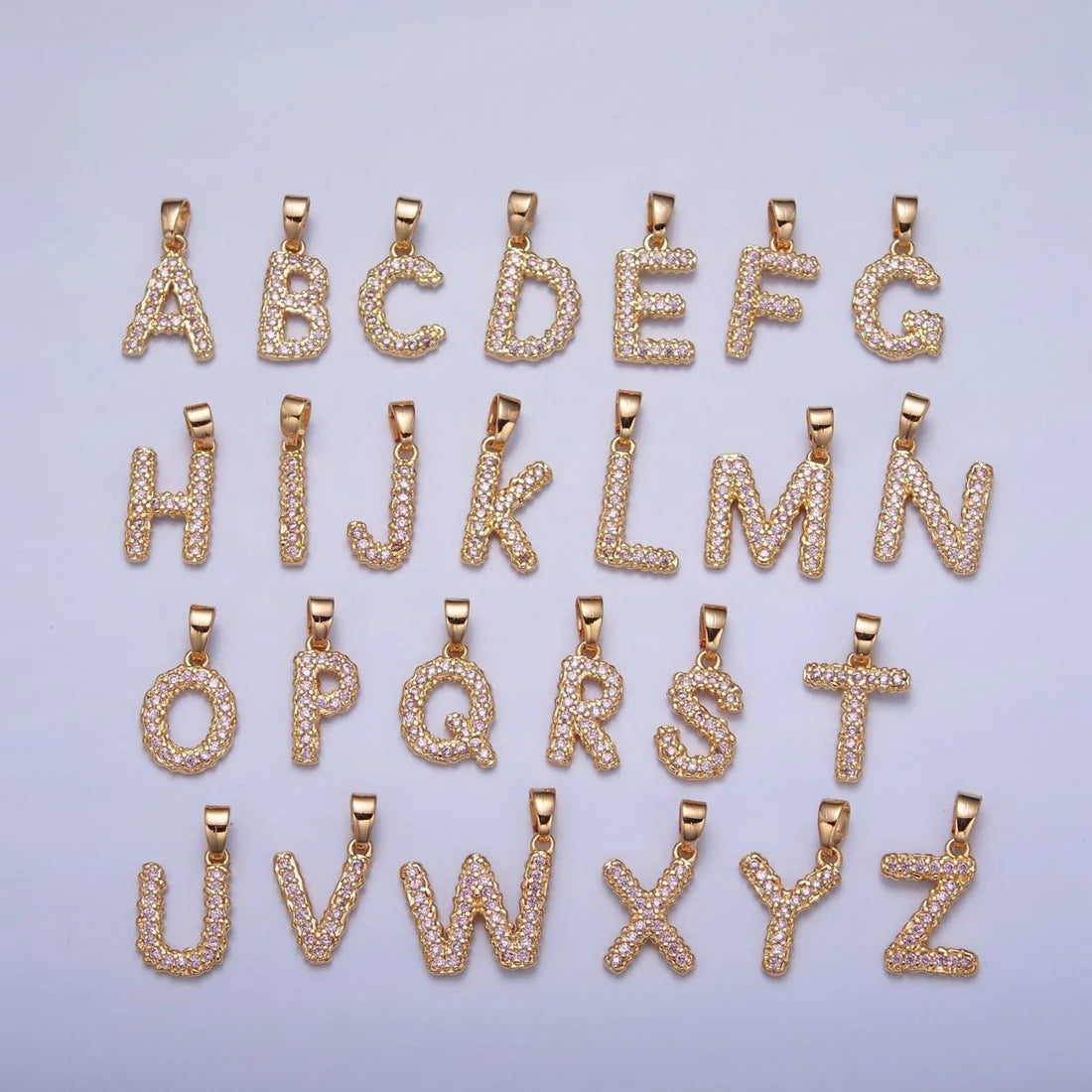 Pink Gold MP Letter Loop Charm image 0