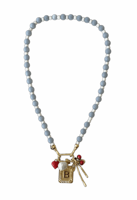 Amazonite Beaded Carabiner Charm Necklace image 0