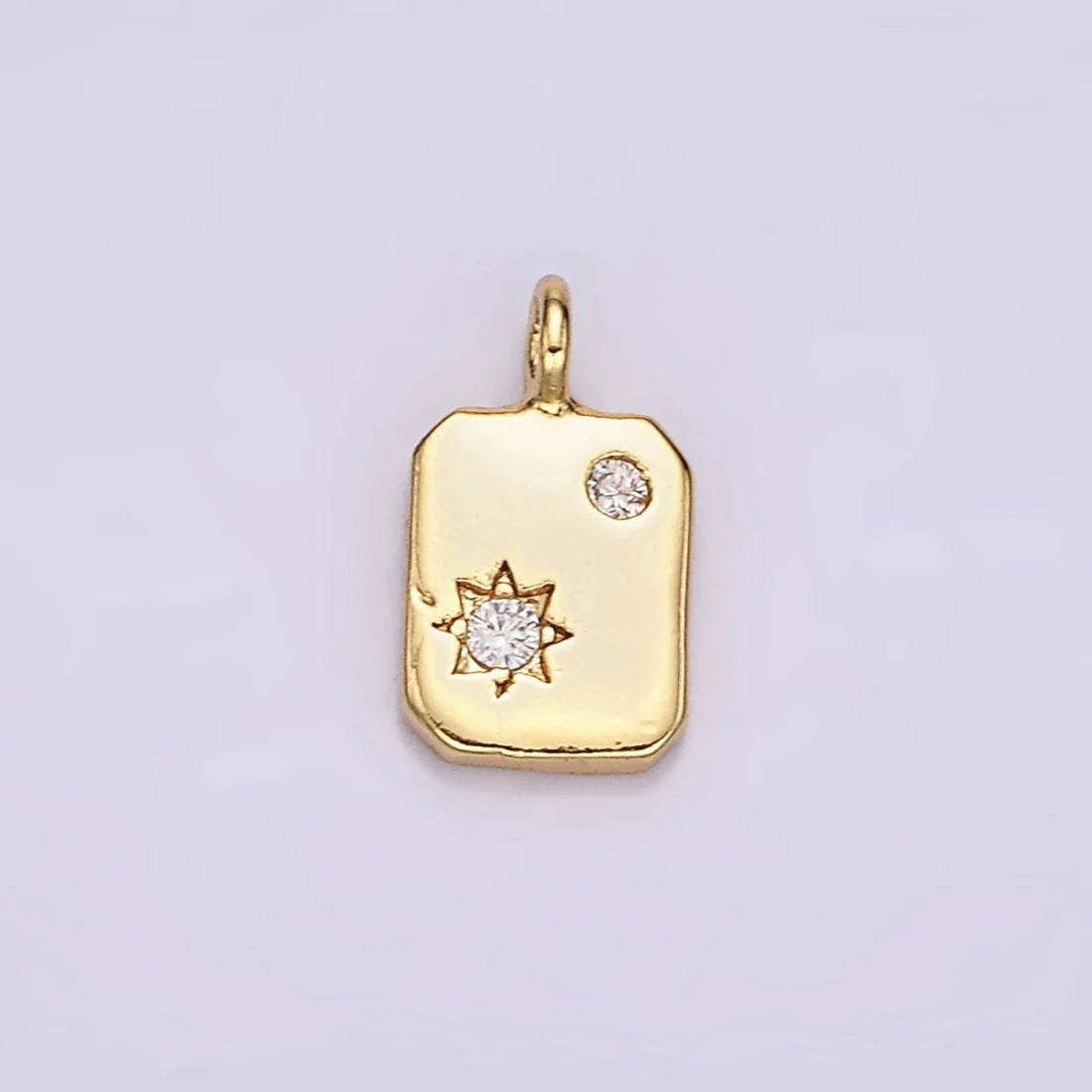Celestial Star Sun CZ Dotted Tag Mini image 0