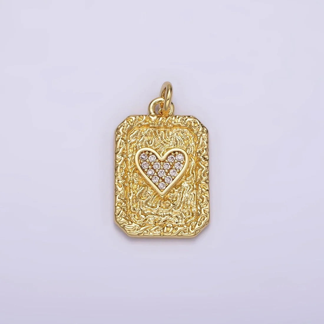 Solid Gold Heart Card Charm image 0
