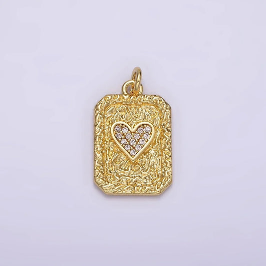Solid Gold Heart Card Charm image 0
