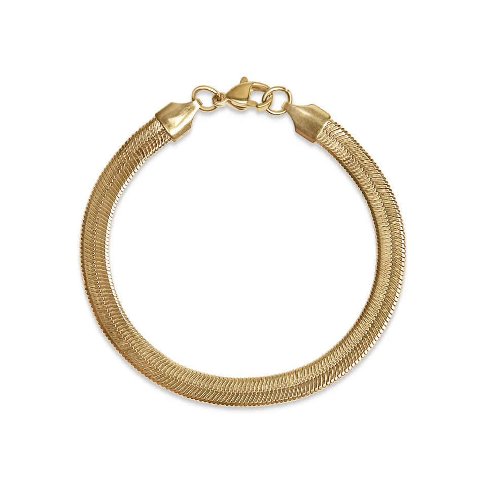 18k Gold Herringbone Bracelet image 2