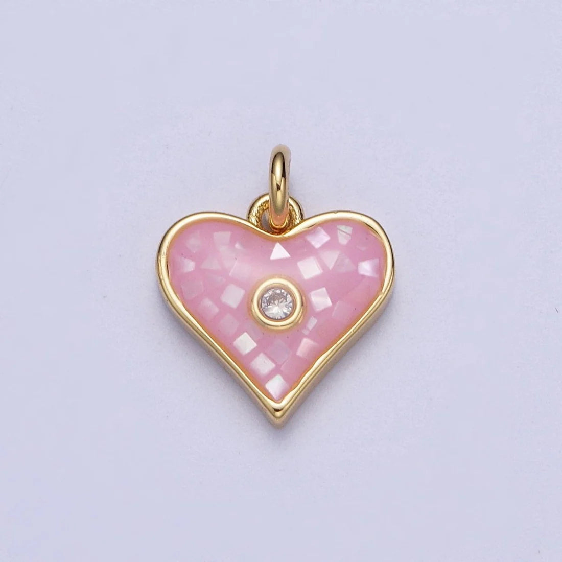 Pink Shell Opal Heart image 0