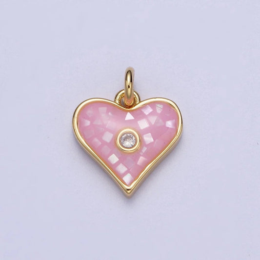 Pink Shell Opal Heart image 0