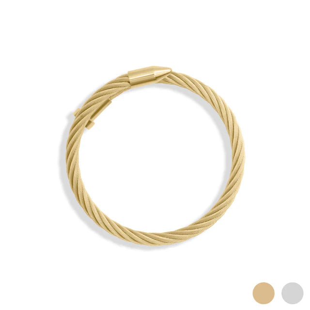 18K Gold PVD Stainless Steel Mens Metal Nail Bracelet image 2