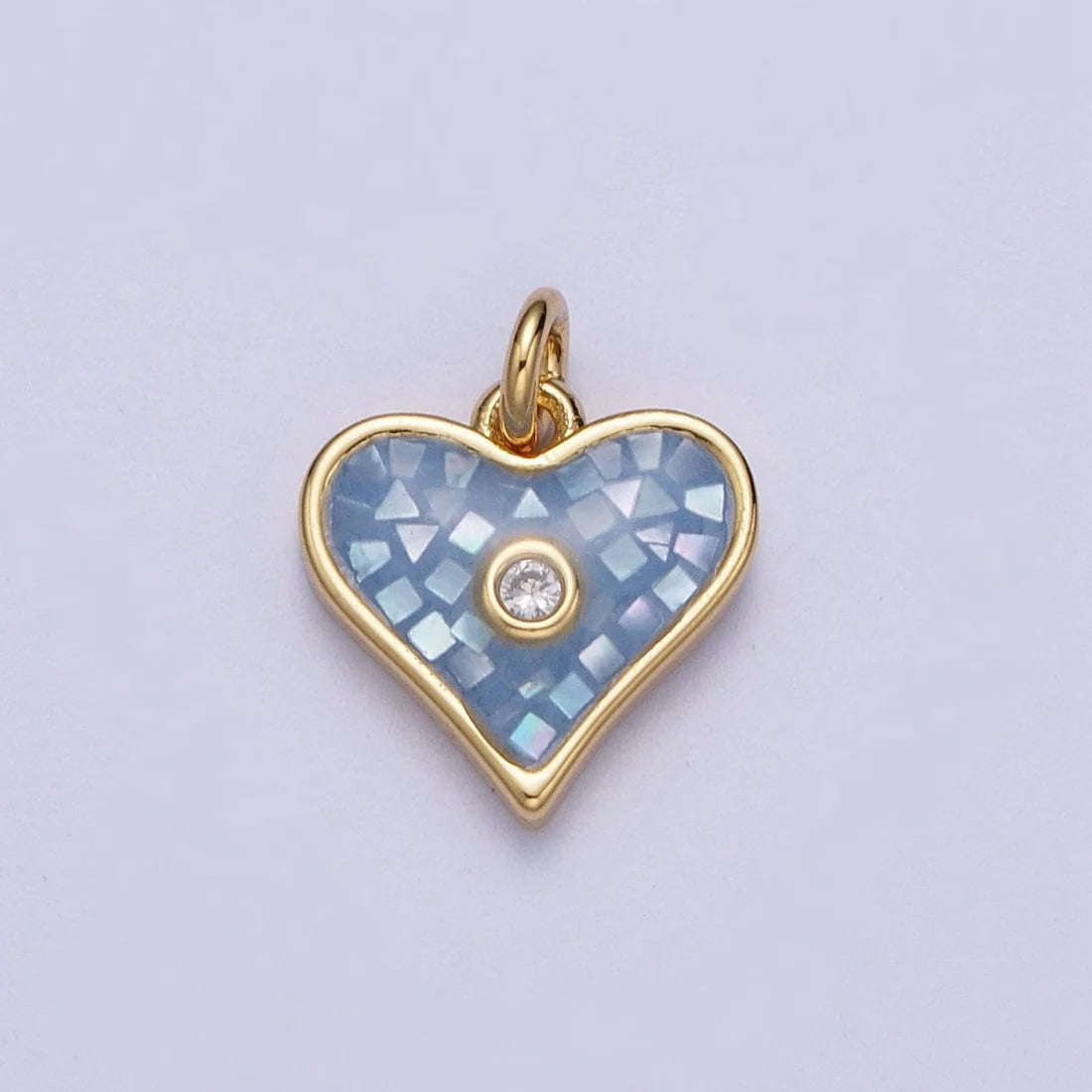 Abalone Shell Heart Charm image 1