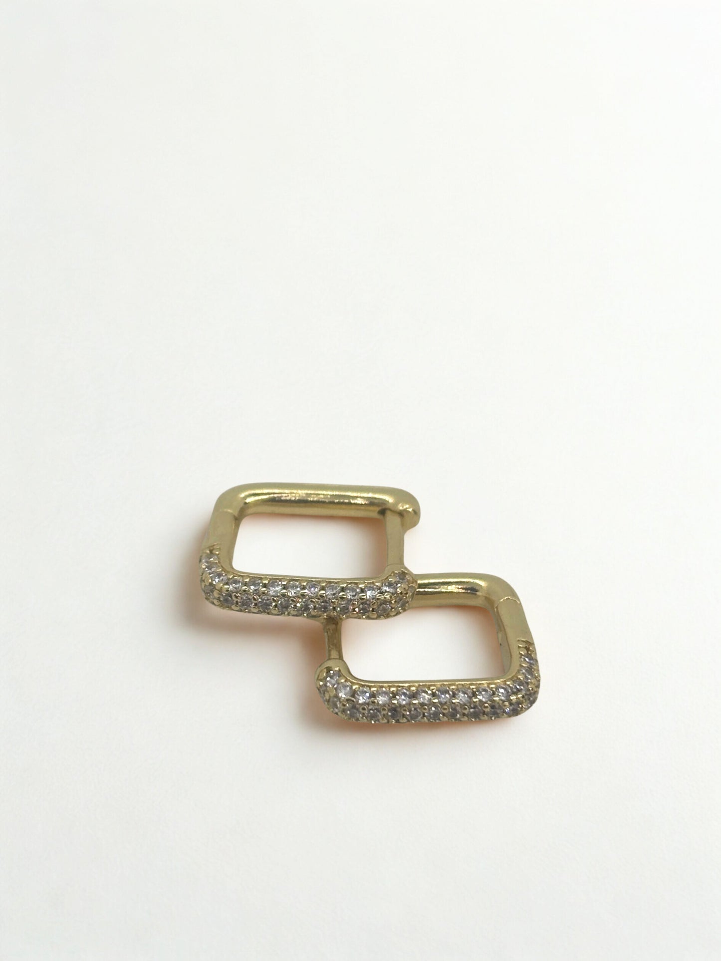 Rectangle Hoop Pavé Earrings image 0