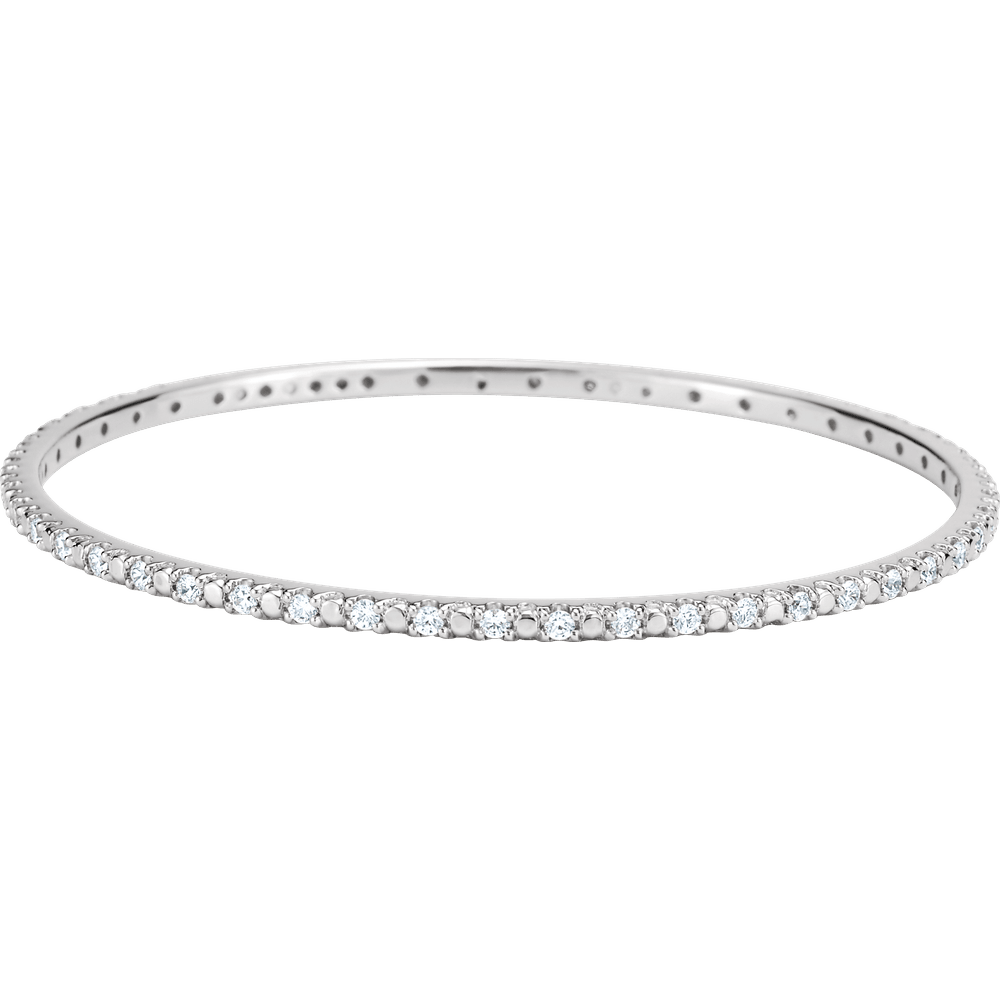 Sterling Silver Imitation White Cubic Zirconia Bangle