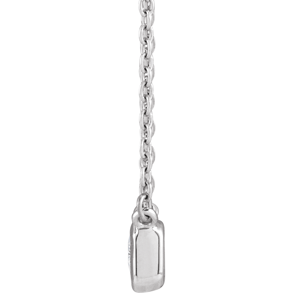 White Gold Lab-Grown Diamond Adjustable Necklace