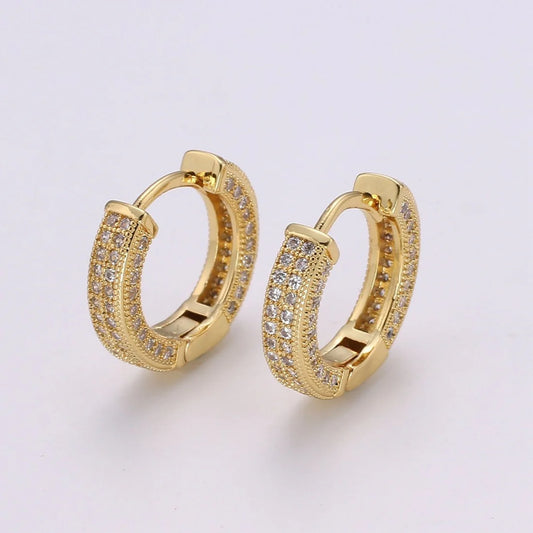 24K Gold Filled CZ Hoop Earring image 0