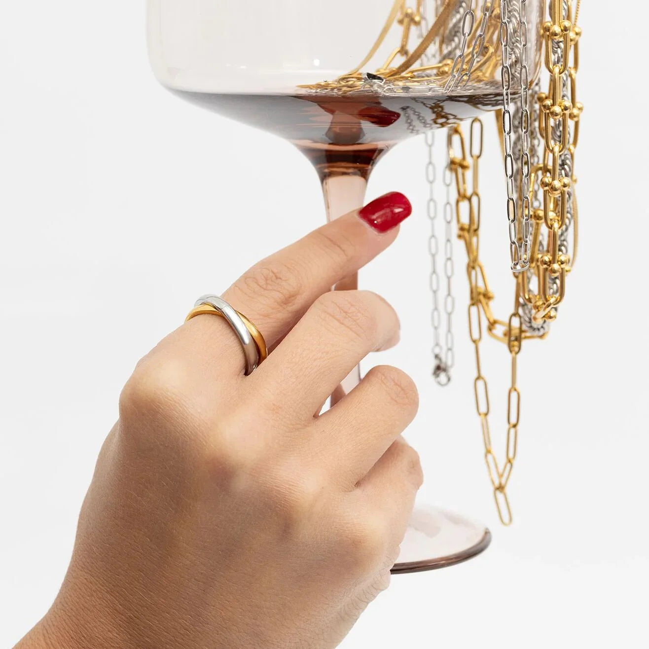 Mixed Metal Intertwined Ring image 1