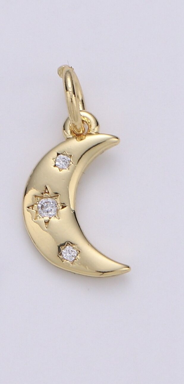 Crescent Moon Tiny Charm image 0