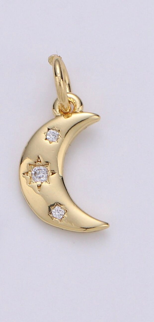 Crescent Moon Tiny Charm image 0