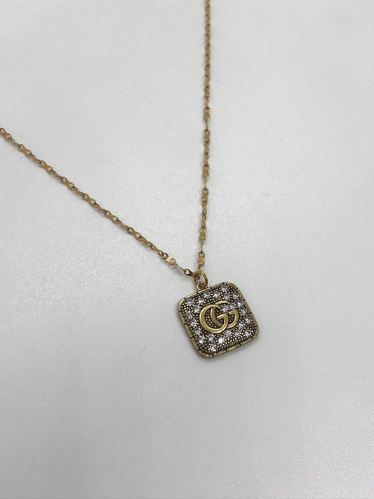 Gucci Square Pave Necklace