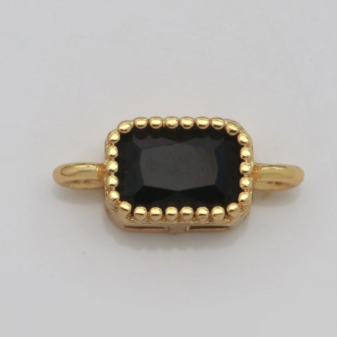 Black Cushion Cut Connector Charm image 0