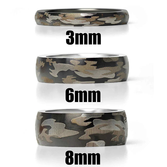 Stainless Steel Camouflage Blank Ring image 1