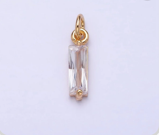 Small Baguette Cut CZ Charms image 0