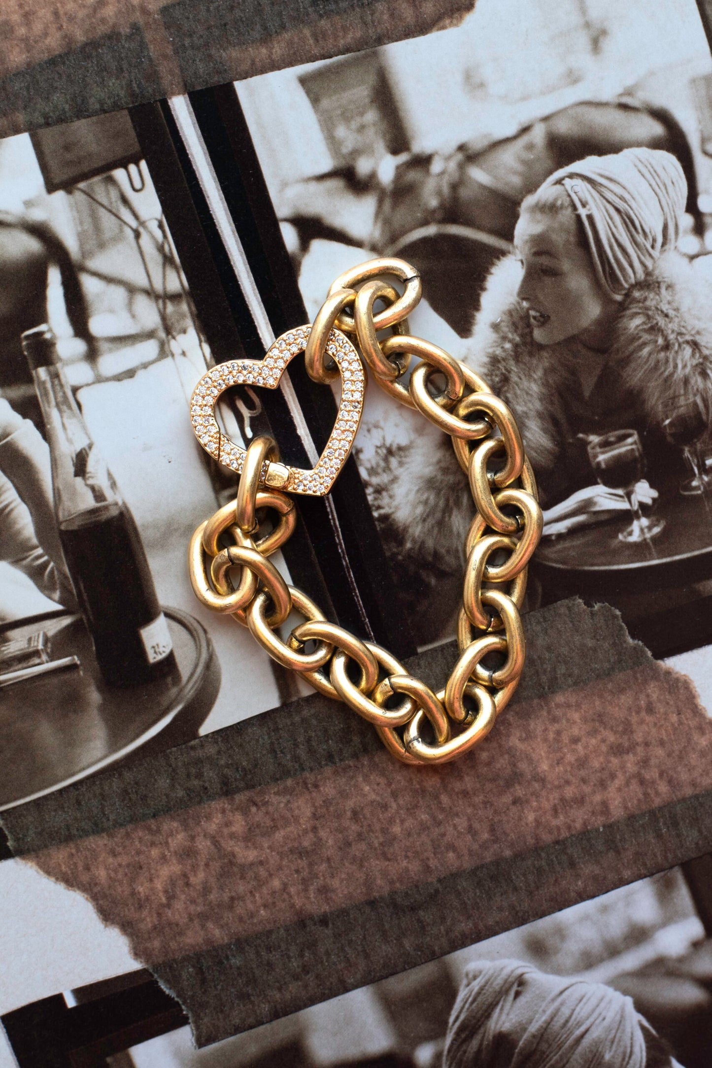 CZ Carabiner Chunky Chain Bracelet image 0