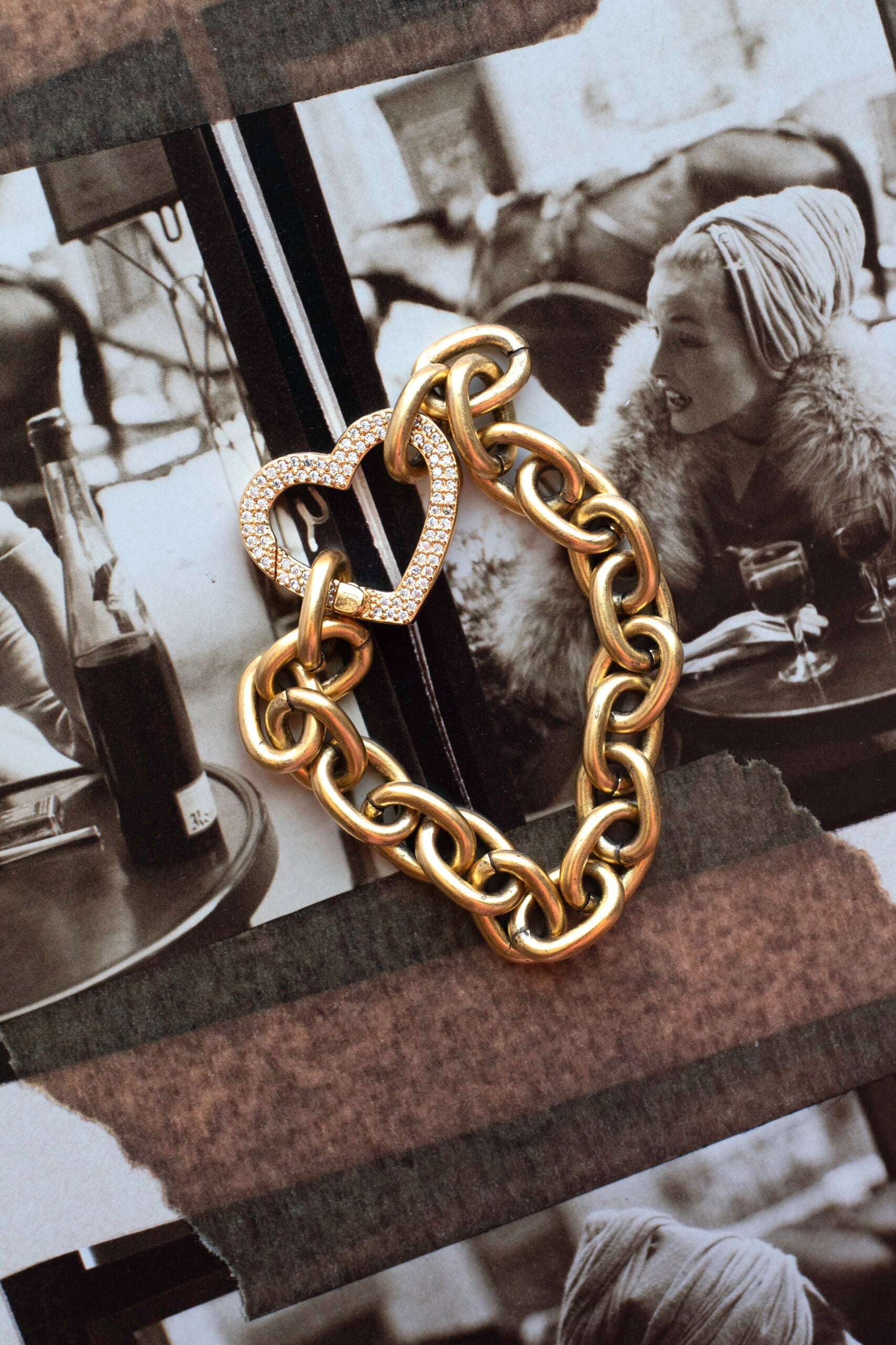 CZ Carabiner Chunky Chain Bracelet image 0