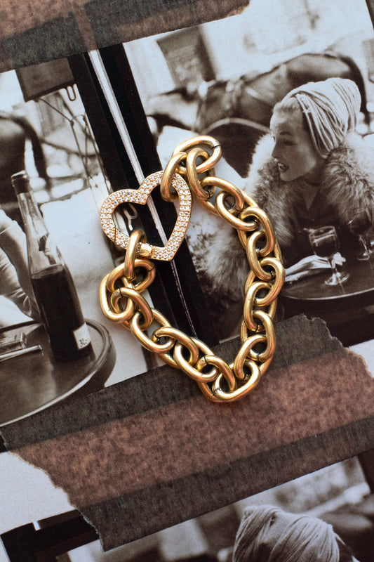 CZ Carabiner Chunky Chain Bracelet image 0