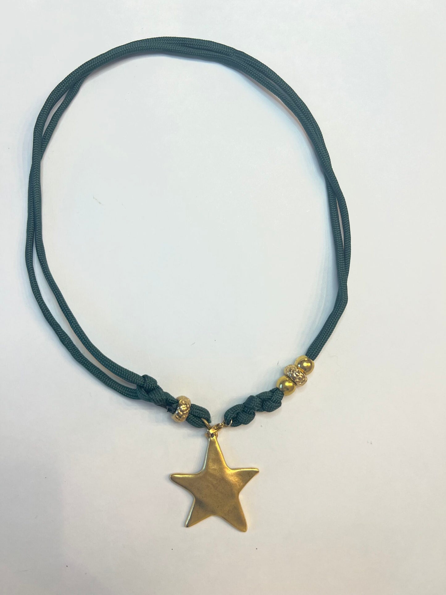 Brilliant Gold Star Cord Necklace image 0