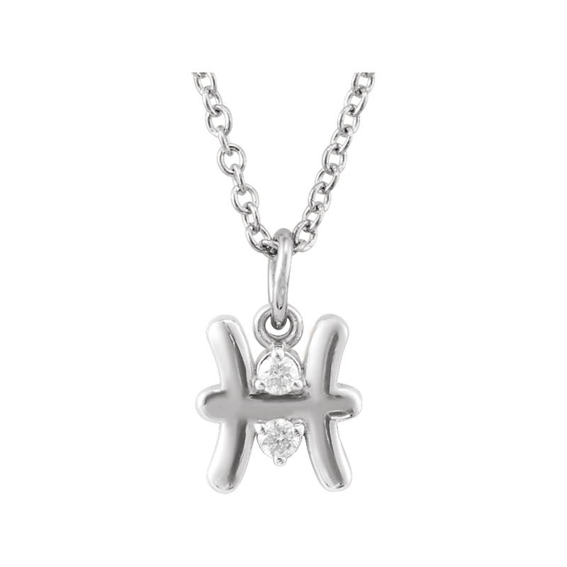 Sterling Silver .03 CTW Natural Diamond Zodiac Necklace
