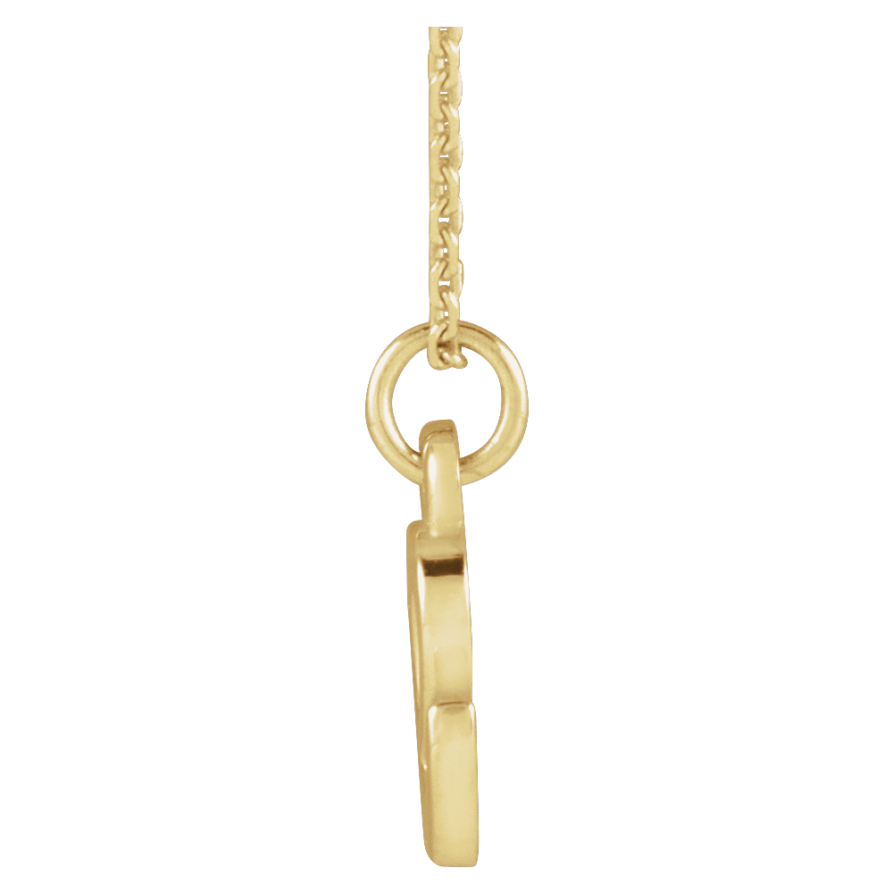 14K Yellow Gold Petite Initial  16" Necklace