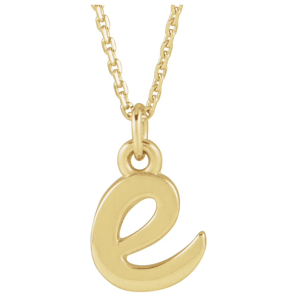 14K Yellow Gold Petite Initial  16" Necklace