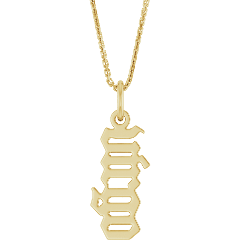 14k Gold Gothic Zodiac Necklace