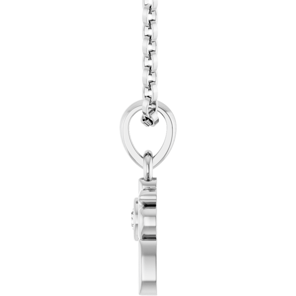 14K White .03 CT  Dog Mom Necklace
