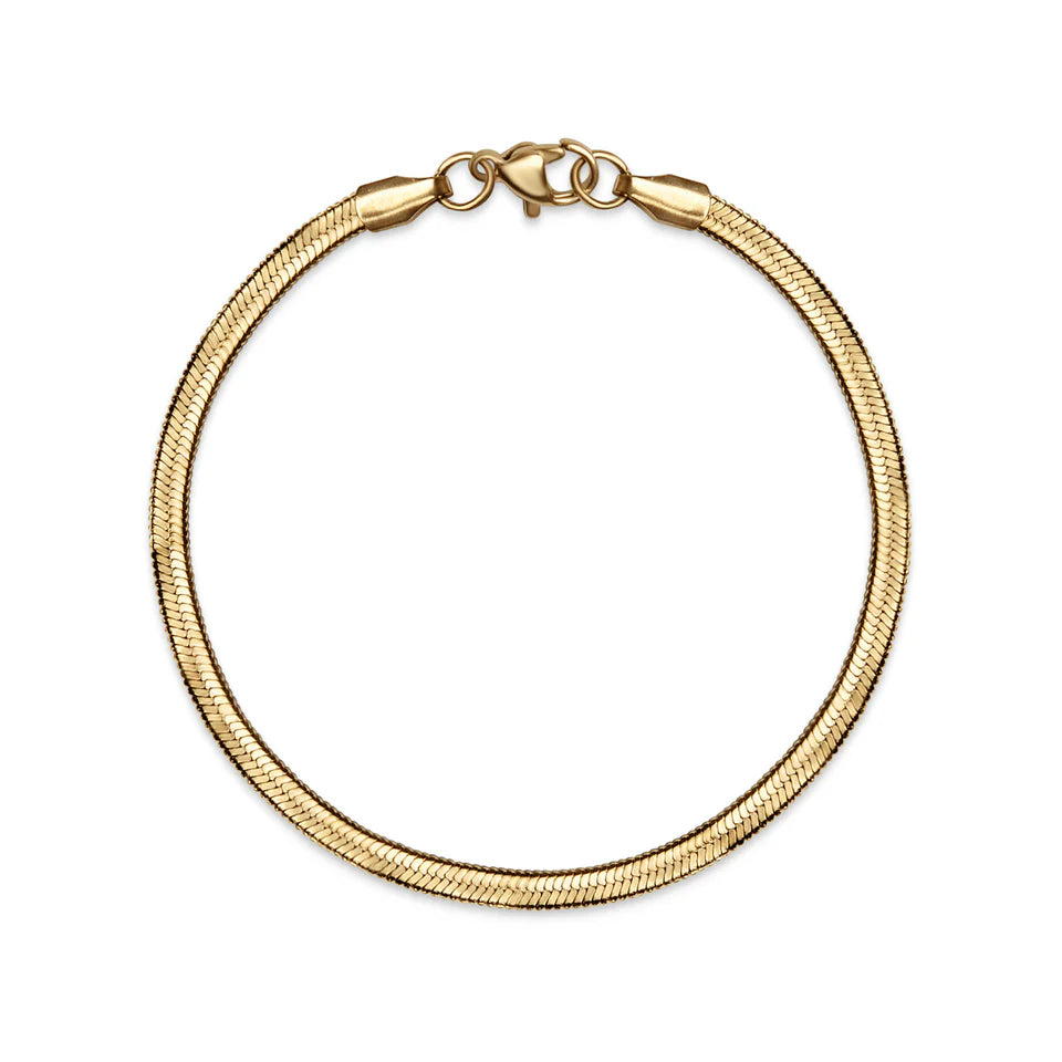 18k Gold Herringbone Bracelet image 1