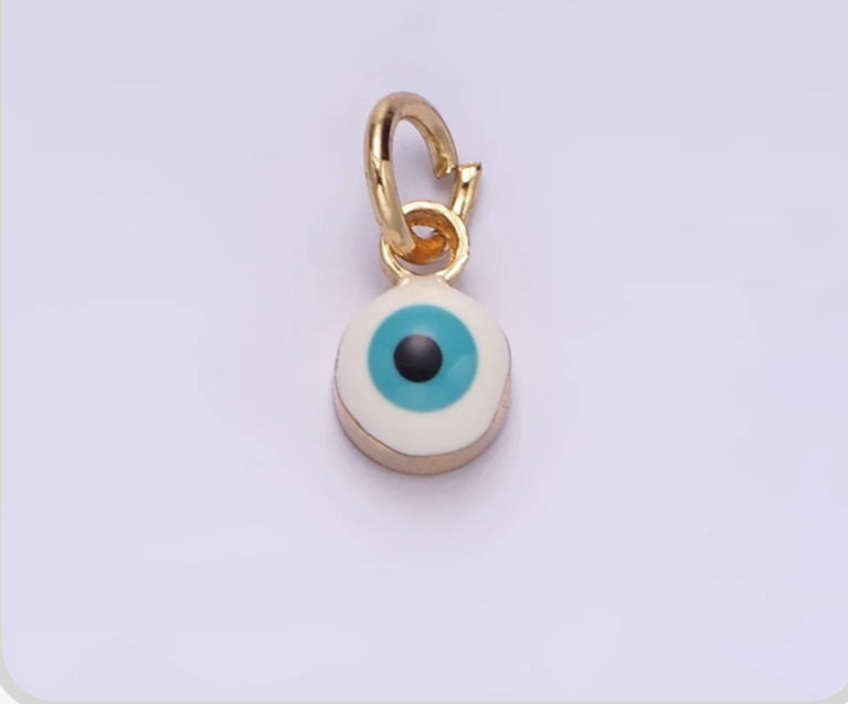 8mm Evil Eye Enamel Round Charm image 0