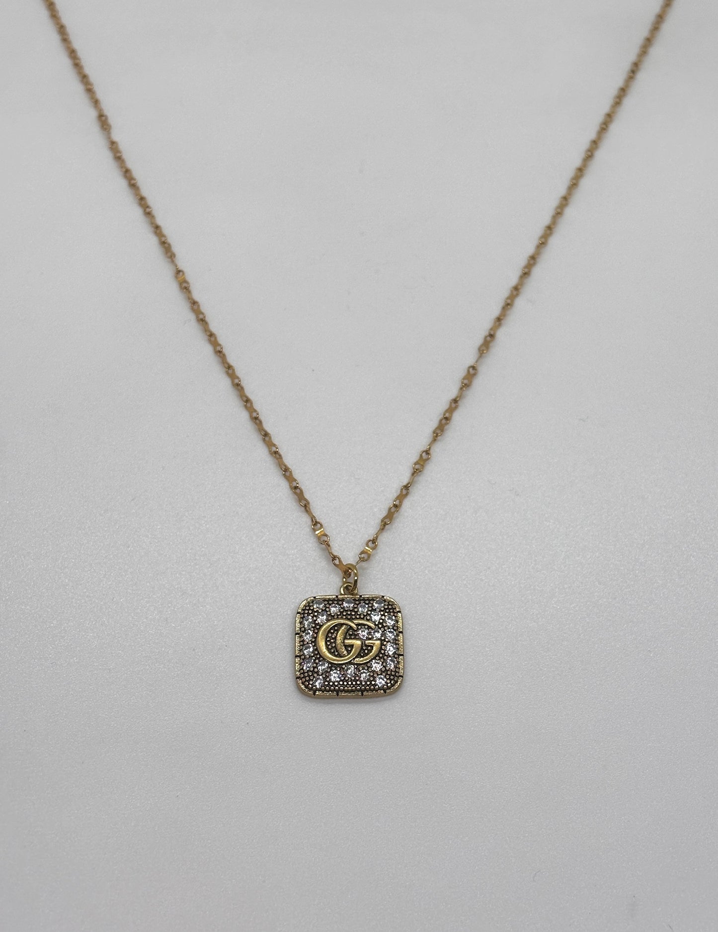 Gucci Square Pave Necklace