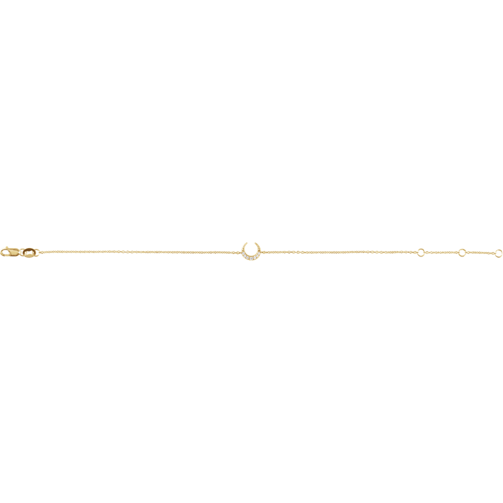 14K Yellow Gold .04 CTW Natural Diamond Crescent Moon Bracelet