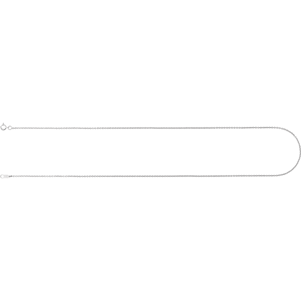 White Gold 1 mm Cable Chain Necklace