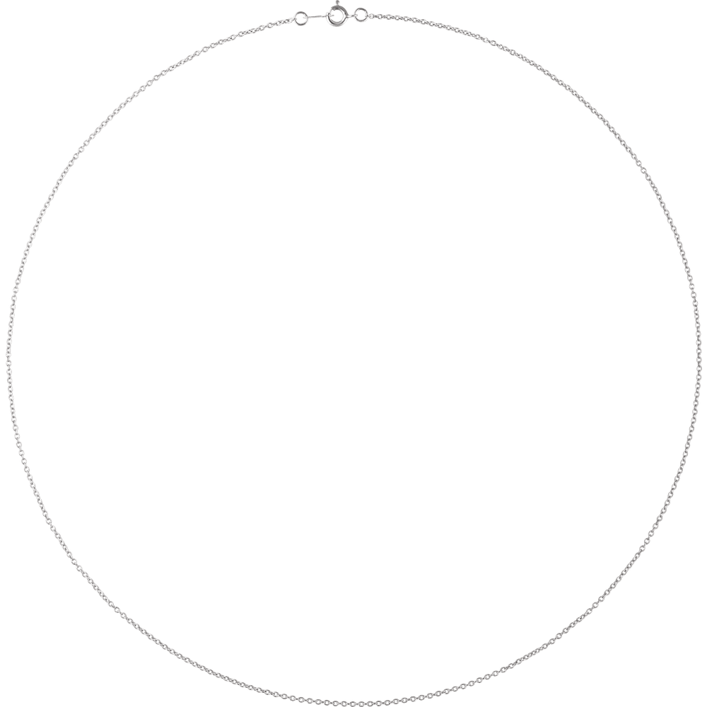 White Gold 1 mm Cable Chain Necklace