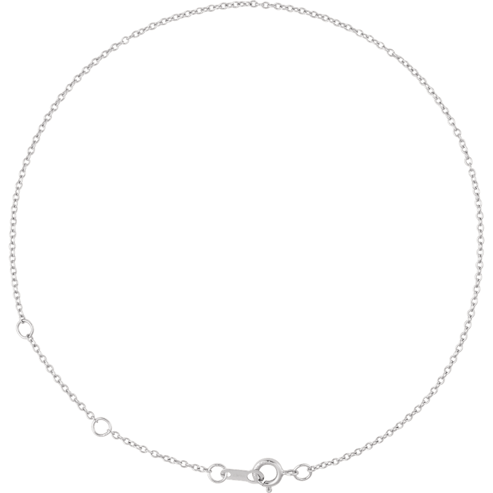 White Gold 1 mm Adjustable Cable Chain Bracelet