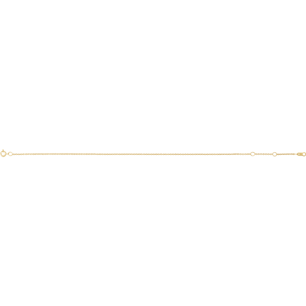 Yellow Gold 1 mm Adjustable Cable Chain Bracelet
