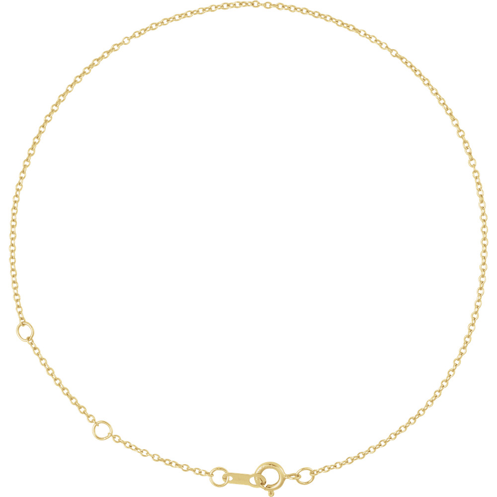 Yellow Gold 1 mm Adjustable Cable Chain Bracelet