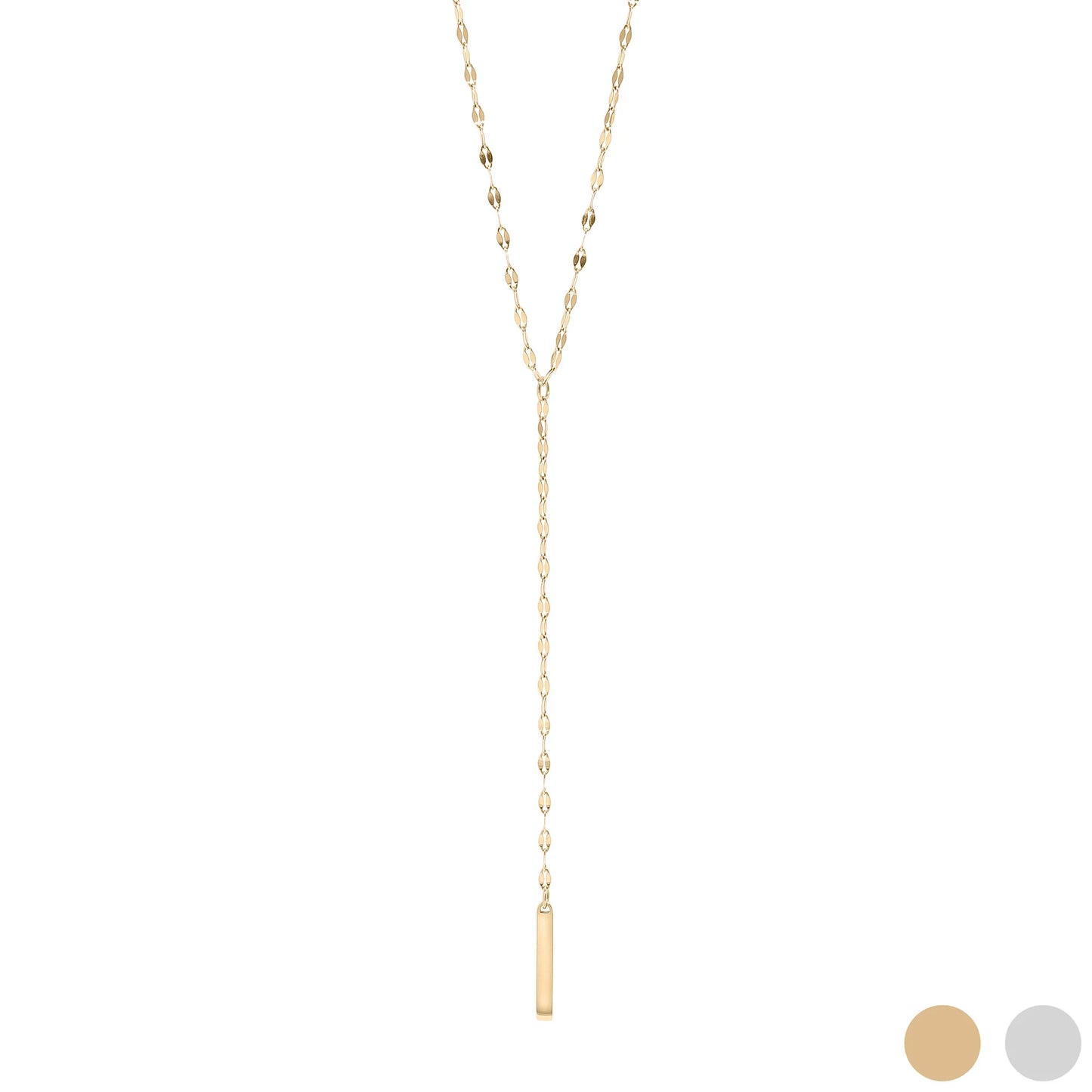 18K Gold PVD Stainless Steel Lariat Necklace Lip Chain