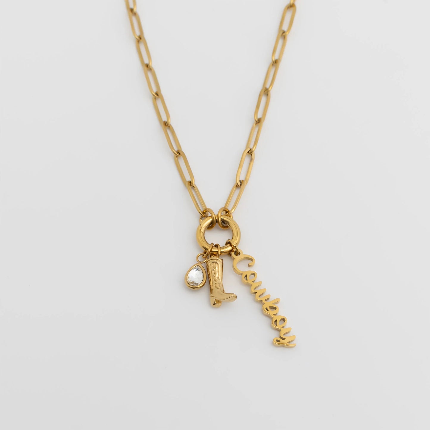 Cowboy Charm Holder Necklace Gift Set