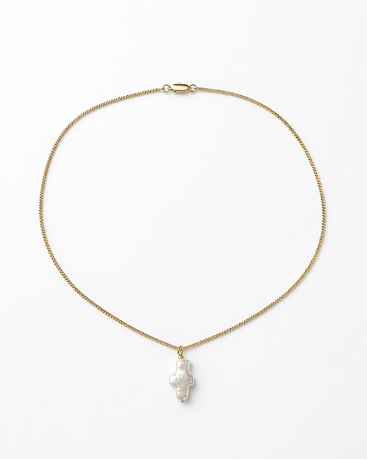 Small Pearl Cross Necklace
