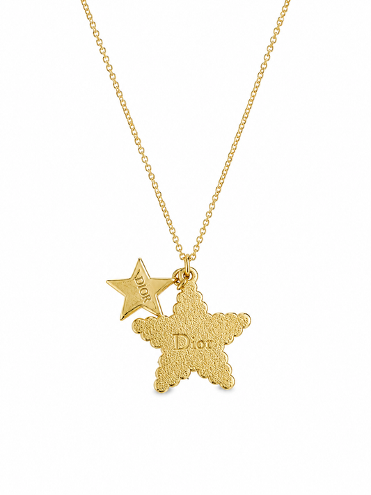 Authentic Vintage Dior Pink Crystal Star Necklace