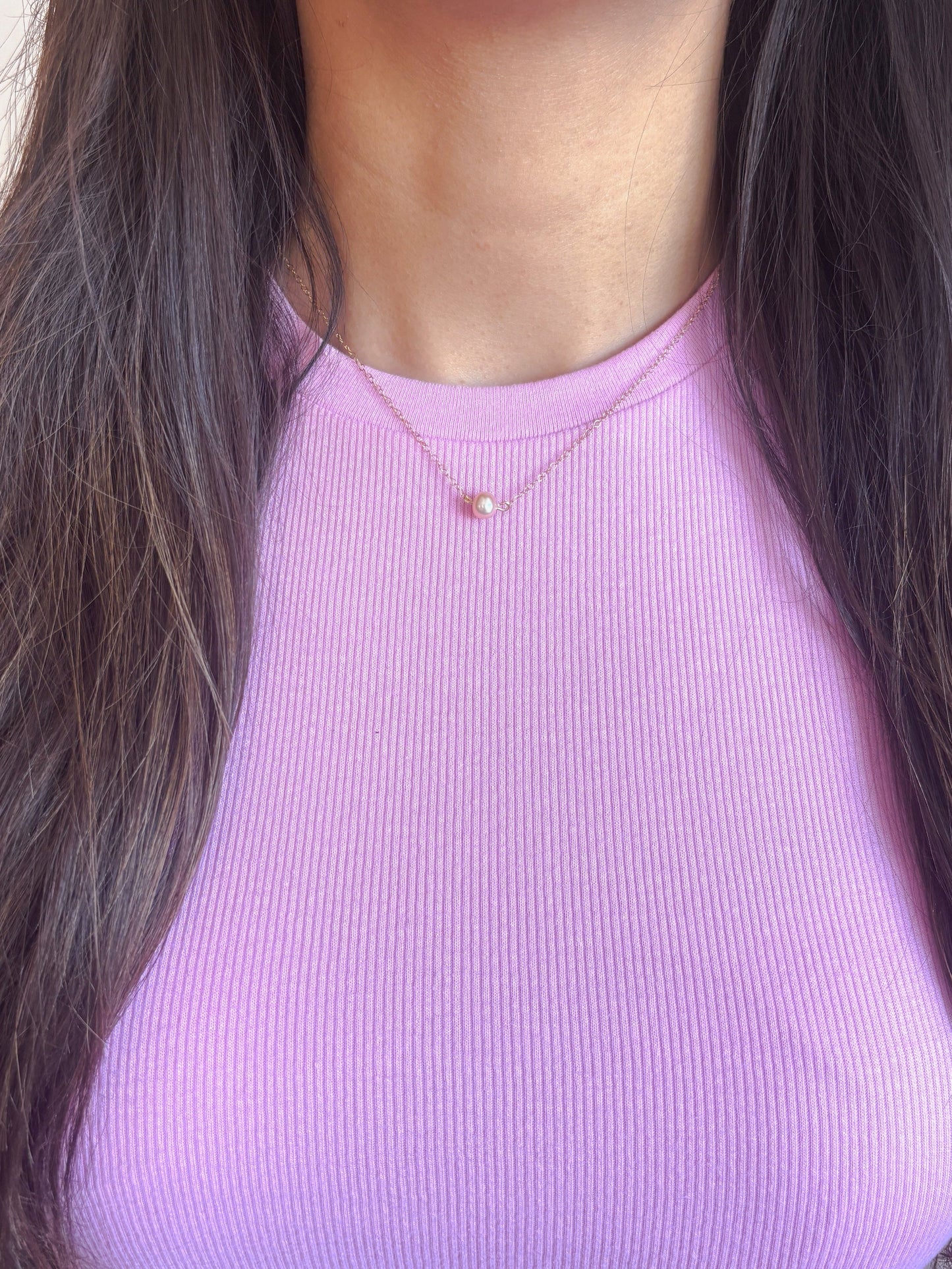 Eliza Pink Pearl Necklace