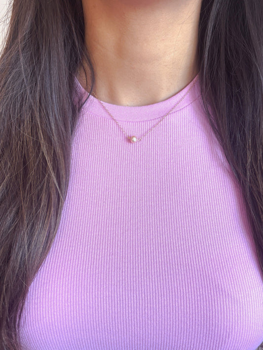 Eliza Pink Pearl Necklace