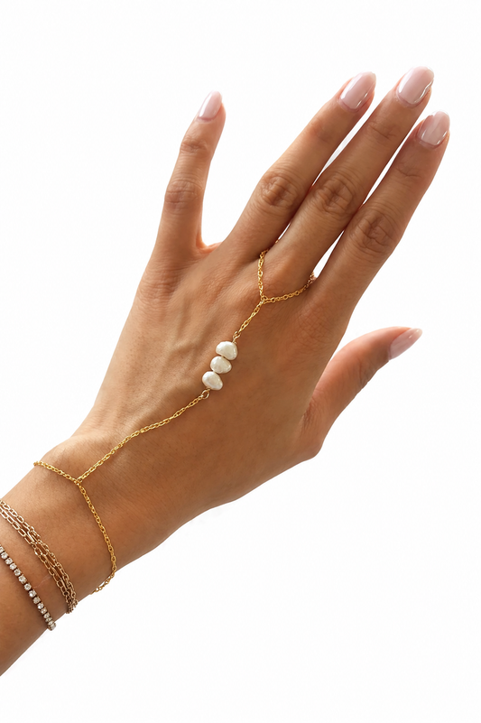 Three Pearl Hand Chain