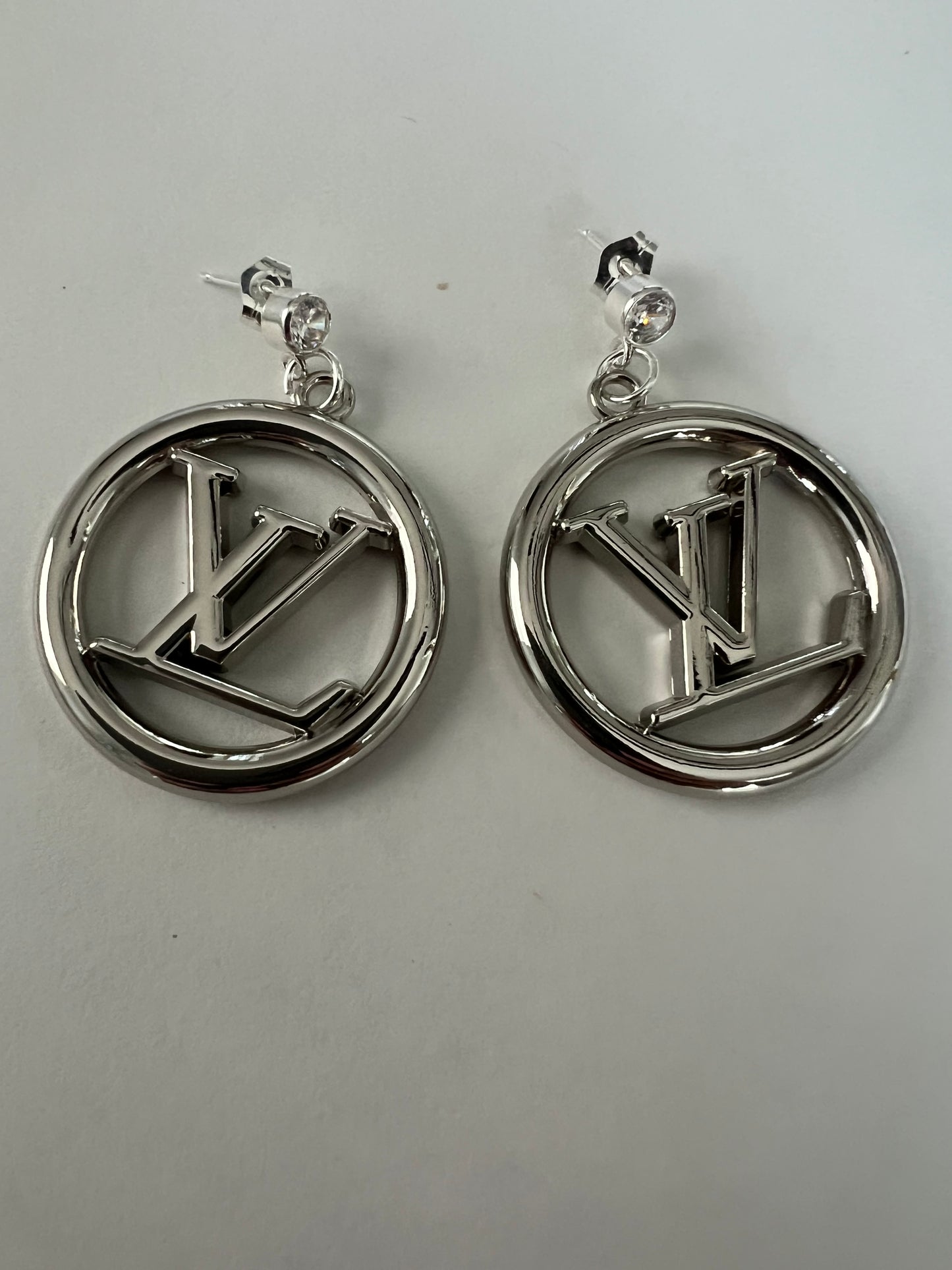 Repurposed Louis Vuitton Earrings Silver