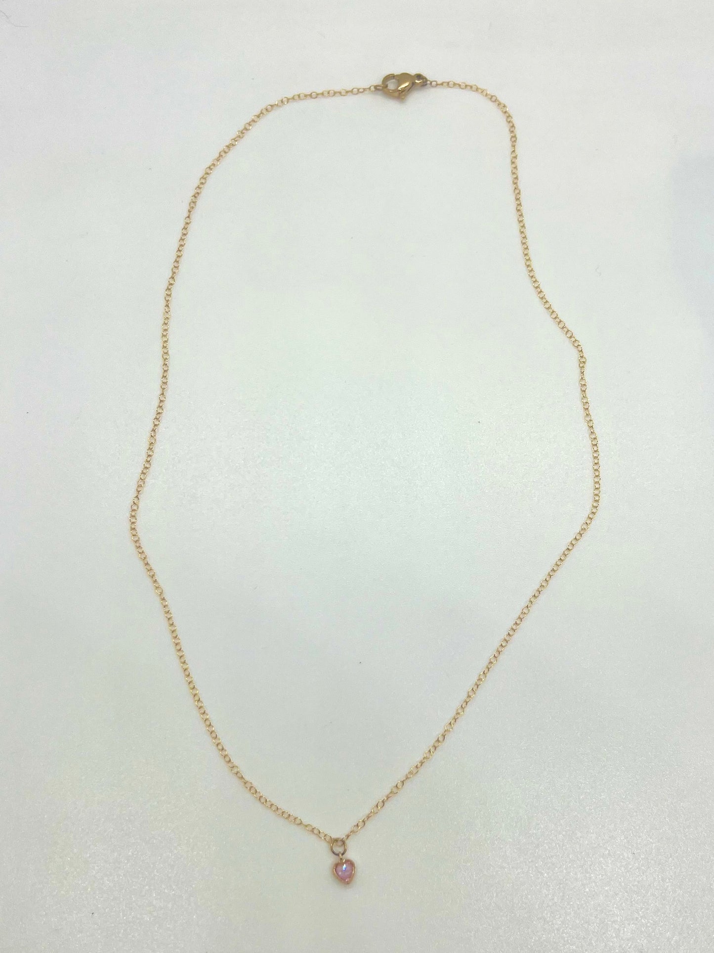 Pink Stone Charm Necklace