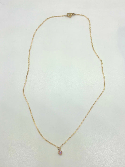 Pink Stone Charm Necklace